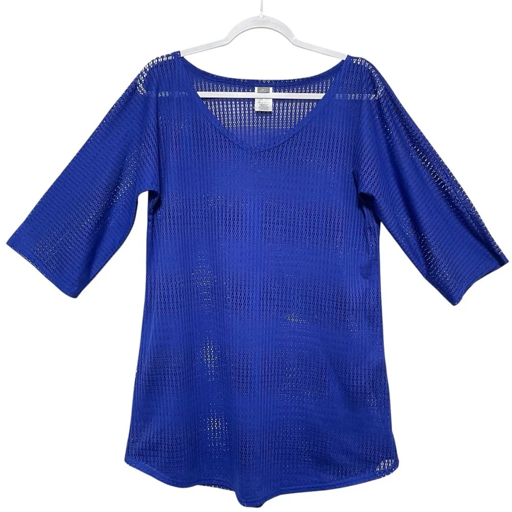 O'Neill Mesh Cover Up Mini Dress Beach Vacation Pool Resort Royal Blue Size XS/S